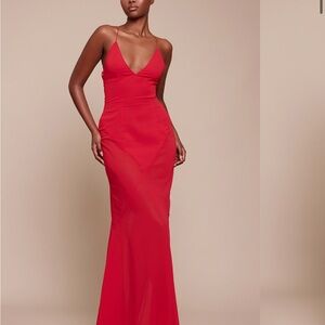PrettyLittleThing Striking Red Maxi Dress
